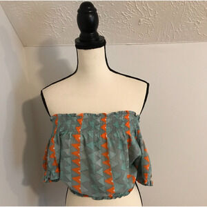 Anthropologie Feather Bone Demetria Cropped Off Shoulder Top